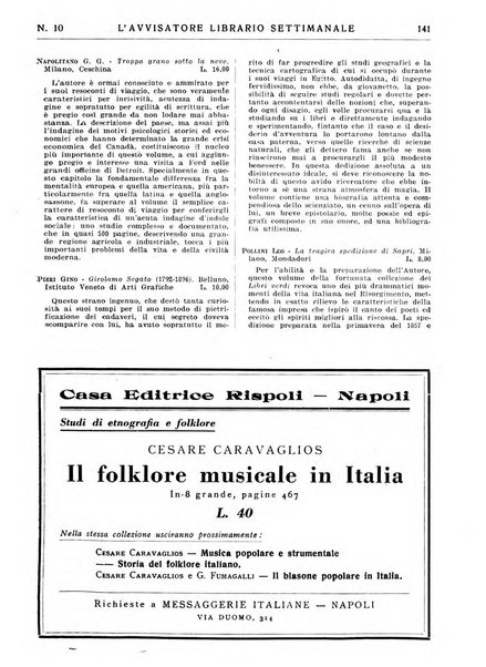 L'avvisatore librario settimanale bollettino bibliografico