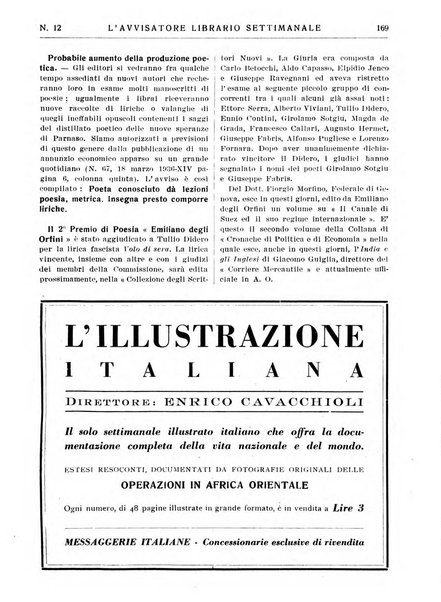 L'avvisatore librario settimanale bollettino bibliografico