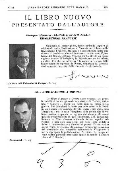 L'avvisatore librario settimanale bollettino bibliografico