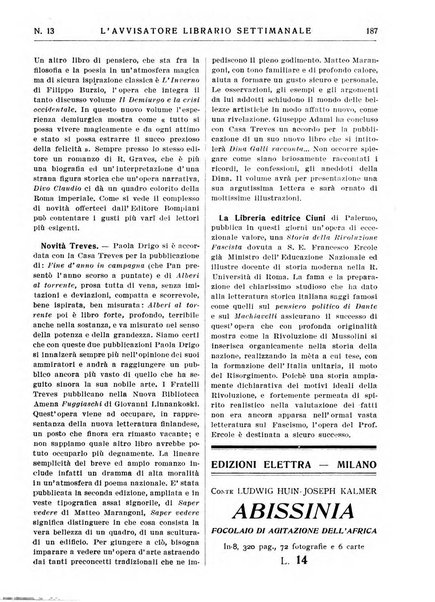 L'avvisatore librario settimanale bollettino bibliografico