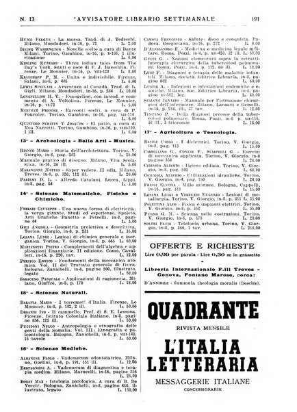 L'avvisatore librario settimanale bollettino bibliografico