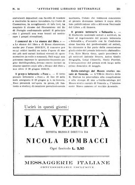 L'avvisatore librario settimanale bollettino bibliografico