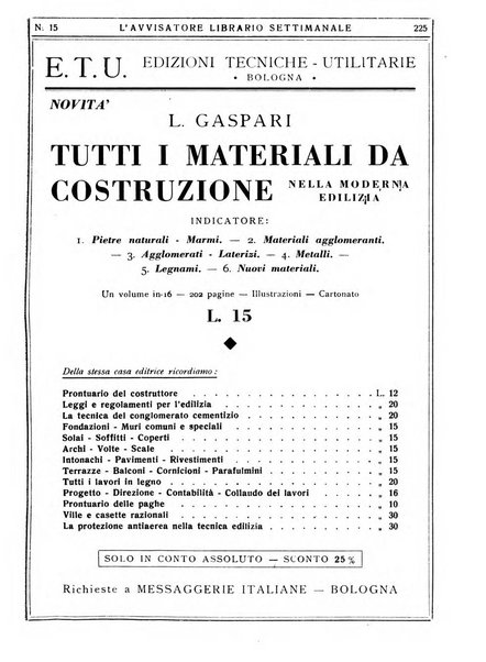 L'avvisatore librario settimanale bollettino bibliografico