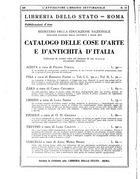 L'avvisatore librario settimanale bollettino bibliografico