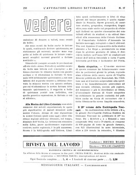 L'avvisatore librario settimanale bollettino bibliografico