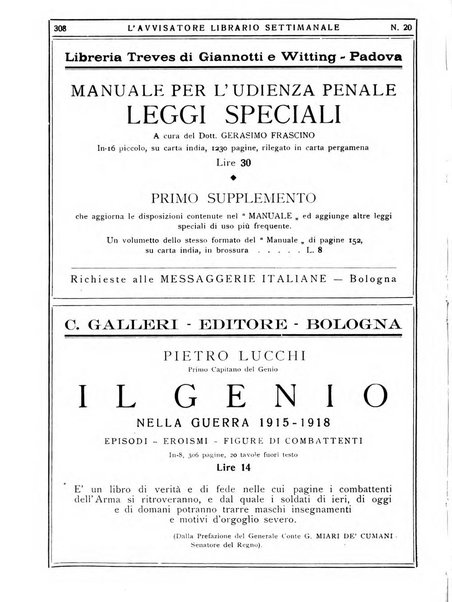 L'avvisatore librario settimanale bollettino bibliografico