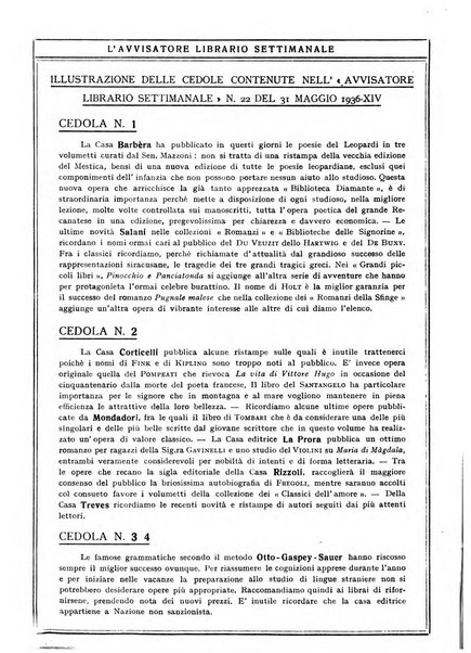 L'avvisatore librario settimanale bollettino bibliografico