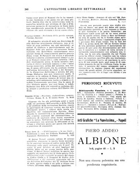 L'avvisatore librario settimanale bollettino bibliografico