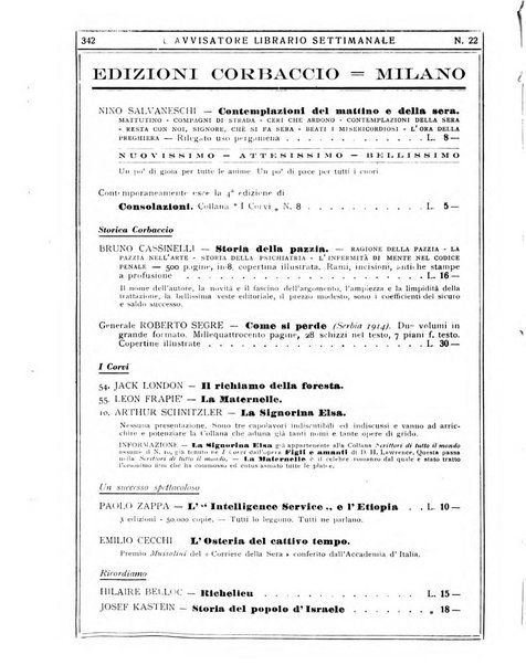 L'avvisatore librario settimanale bollettino bibliografico