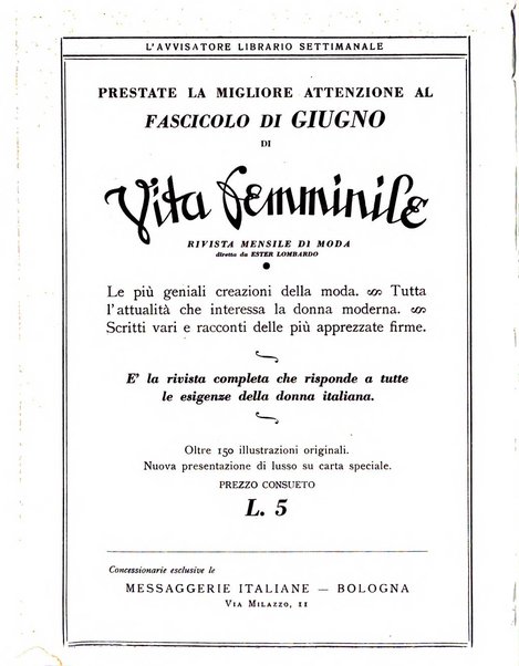 L'avvisatore librario settimanale bollettino bibliografico