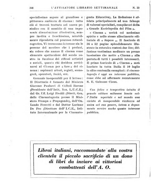 L'avvisatore librario settimanale bollettino bibliografico