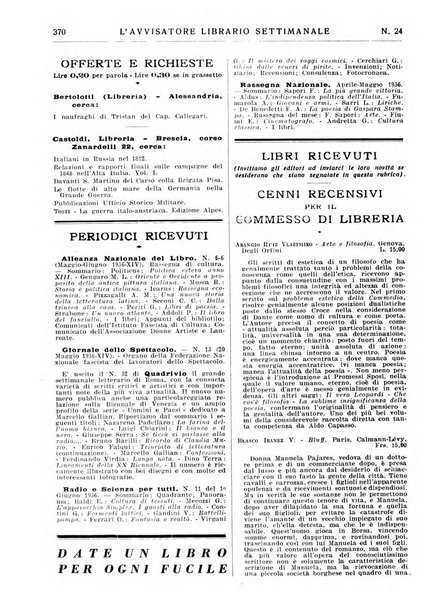 L'avvisatore librario settimanale bollettino bibliografico