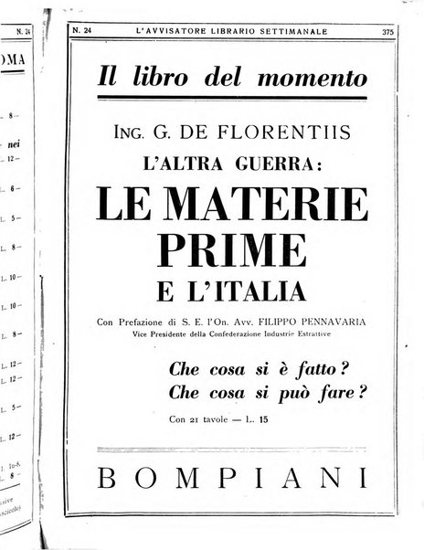 L'avvisatore librario settimanale bollettino bibliografico