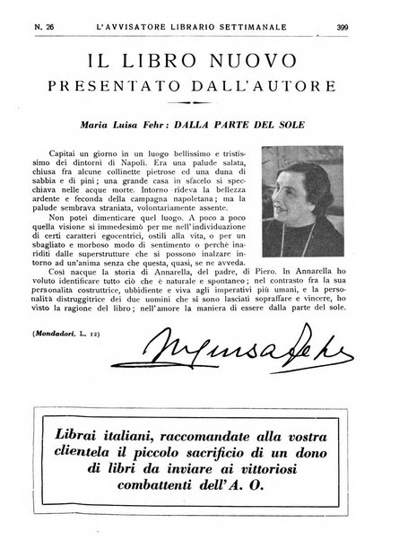 L'avvisatore librario settimanale bollettino bibliografico