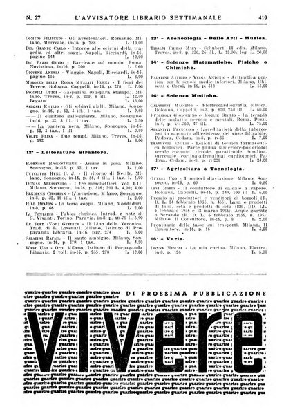 L'avvisatore librario settimanale bollettino bibliografico