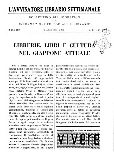 L'avvisatore librario settimanale bollettino bibliografico