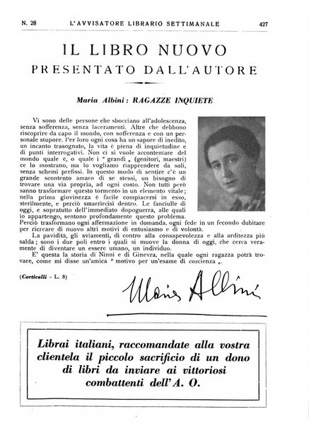 L'avvisatore librario settimanale bollettino bibliografico