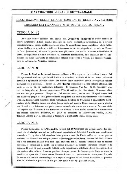 L'avvisatore librario settimanale bollettino bibliografico