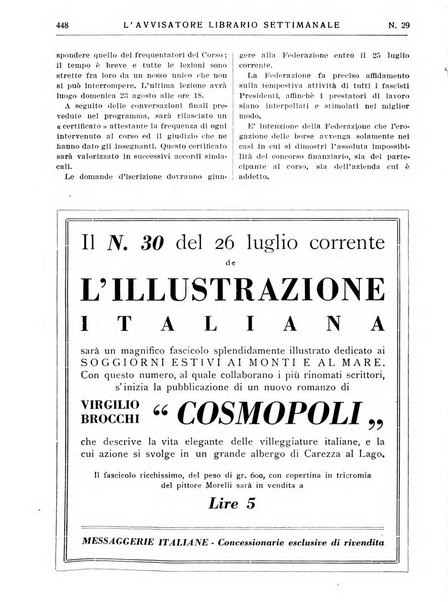 L'avvisatore librario settimanale bollettino bibliografico