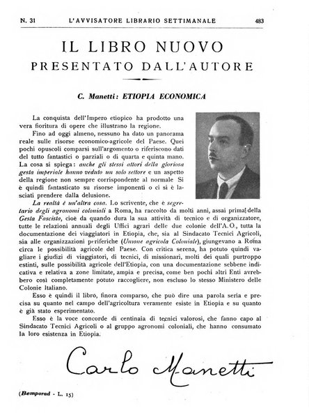 L'avvisatore librario settimanale bollettino bibliografico