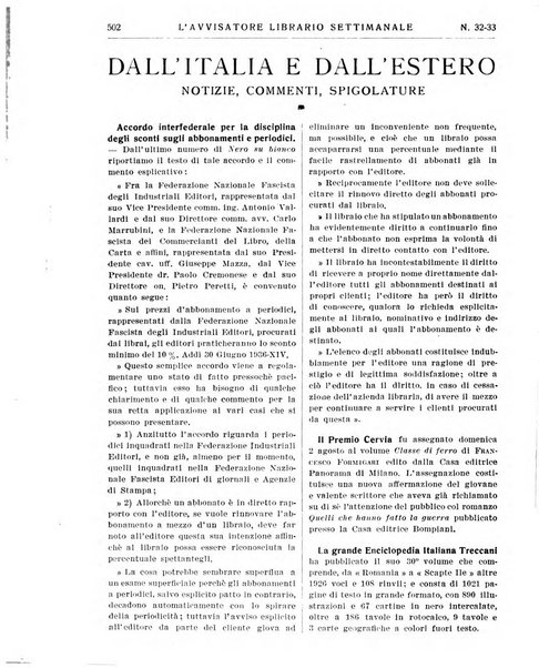 L'avvisatore librario settimanale bollettino bibliografico