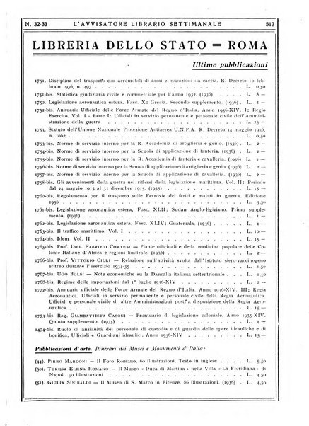 L'avvisatore librario settimanale bollettino bibliografico