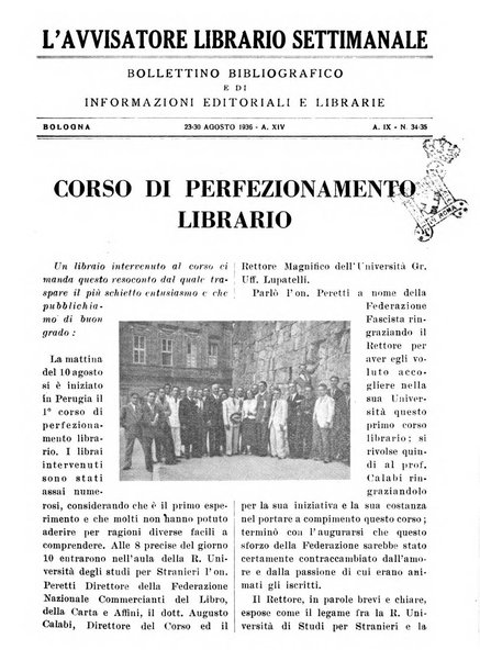 L'avvisatore librario settimanale bollettino bibliografico