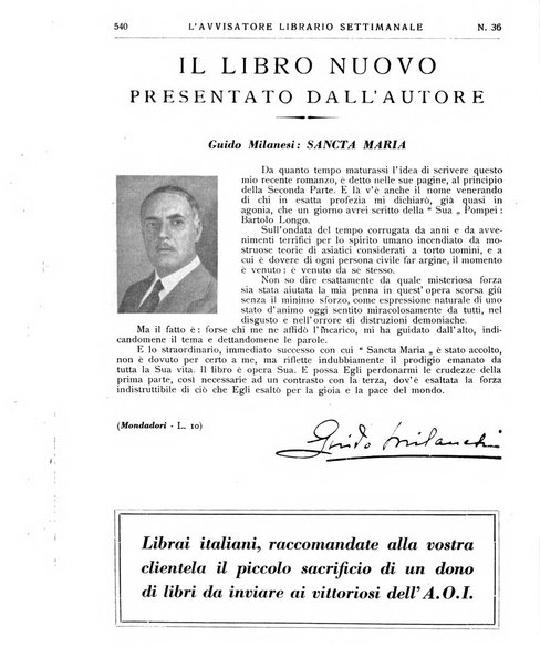 L'avvisatore librario settimanale bollettino bibliografico