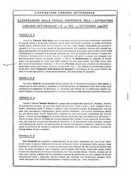 L'avvisatore librario settimanale bollettino bibliografico