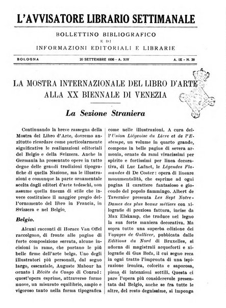 L'avvisatore librario settimanale bollettino bibliografico