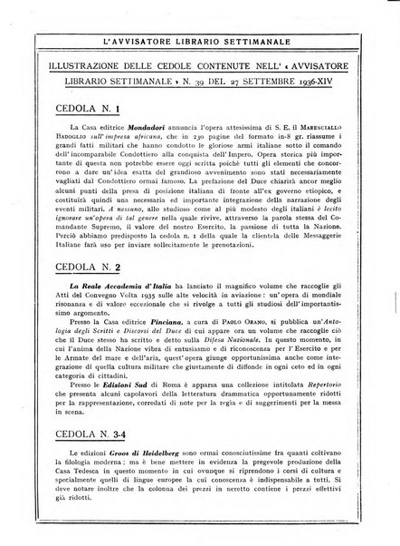 L'avvisatore librario settimanale bollettino bibliografico