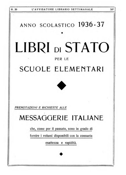 L'avvisatore librario settimanale bollettino bibliografico