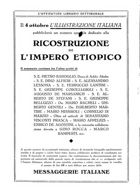 L'avvisatore librario settimanale bollettino bibliografico