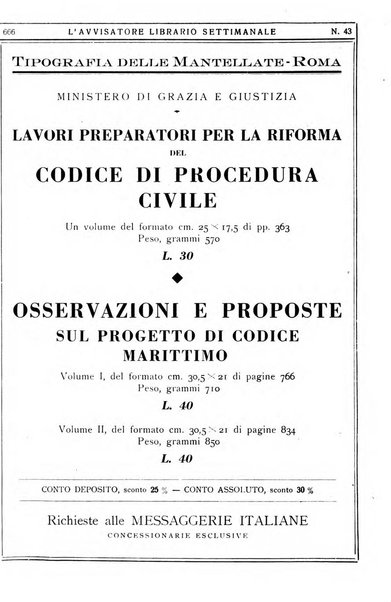 L'avvisatore librario settimanale bollettino bibliografico