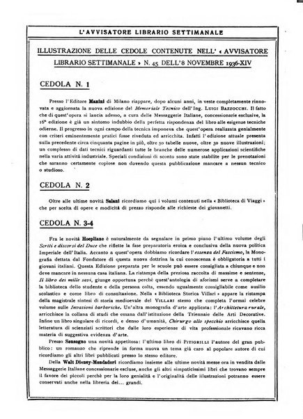 L'avvisatore librario settimanale bollettino bibliografico