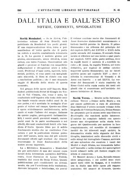 L'avvisatore librario settimanale bollettino bibliografico