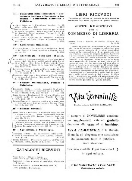 L'avvisatore librario settimanale bollettino bibliografico