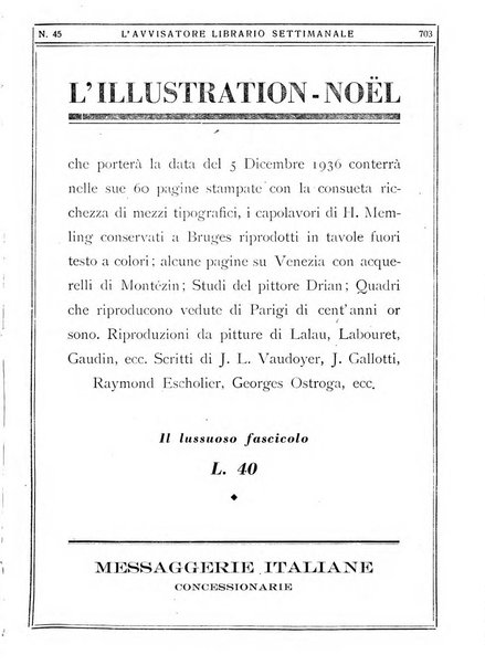 L'avvisatore librario settimanale bollettino bibliografico