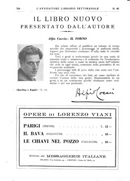 L'avvisatore librario settimanale bollettino bibliografico