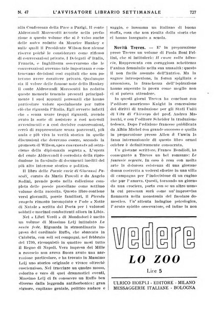 L'avvisatore librario settimanale bollettino bibliografico