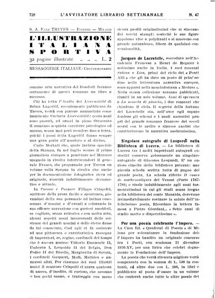 L'avvisatore librario settimanale bollettino bibliografico