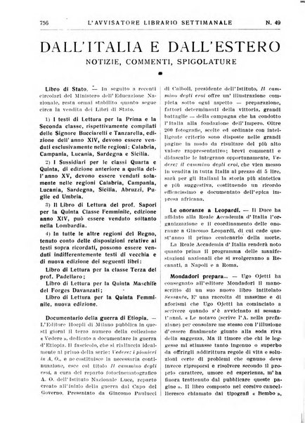 L'avvisatore librario settimanale bollettino bibliografico