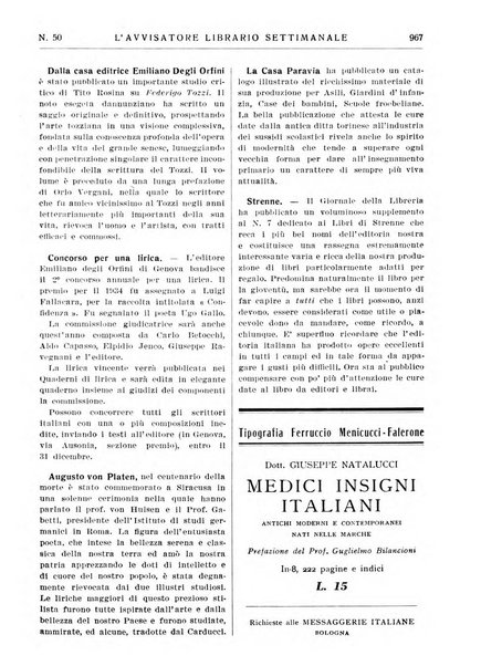 L'avvisatore librario settimanale bollettino bibliografico