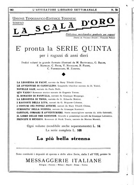 L'avvisatore librario settimanale bollettino bibliografico