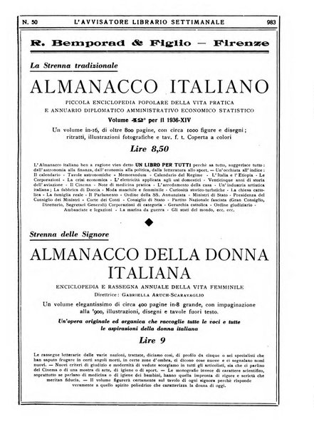 L'avvisatore librario settimanale bollettino bibliografico