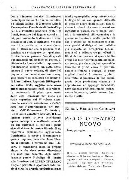 L'avvisatore librario settimanale bollettino bibliografico