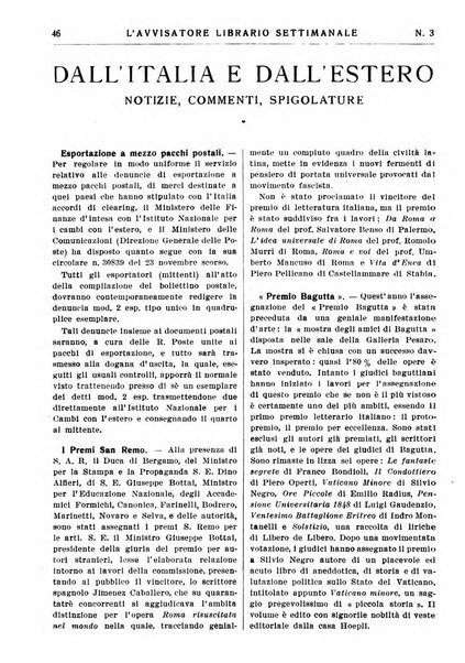 L'avvisatore librario settimanale bollettino bibliografico