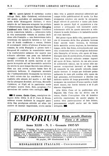 L'avvisatore librario settimanale bollettino bibliografico