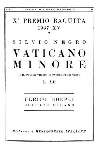 L'avvisatore librario settimanale bollettino bibliografico