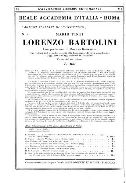 L'avvisatore librario settimanale bollettino bibliografico